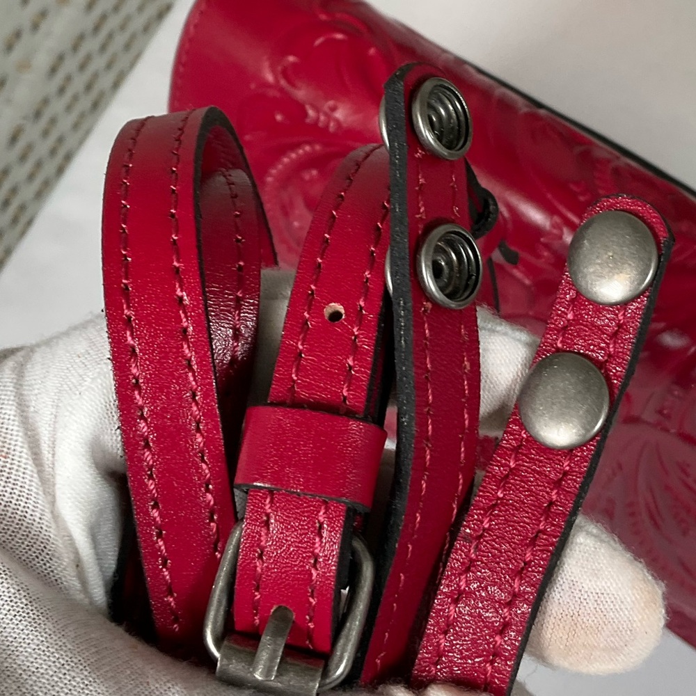 EUC Patricia Nash Laurentina Tooled Leather Crossbody|Clutch - Magenta - Picture 10 of 14